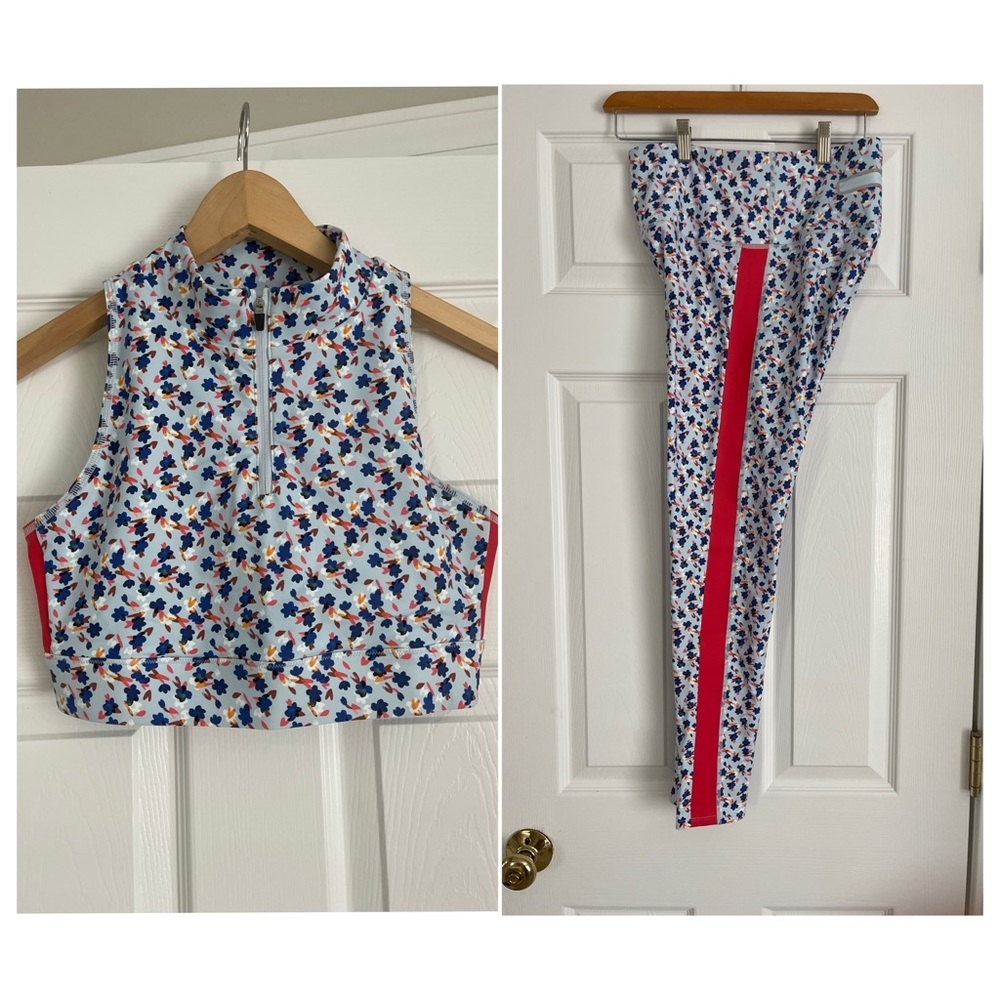 Solid & striped workout set floral